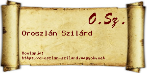 Oroszlán Szilárd névjegykártya