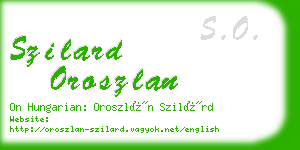 szilard oroszlan business card